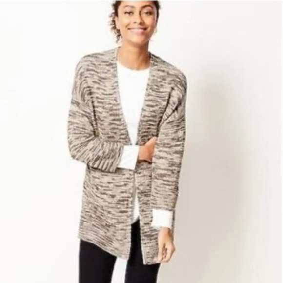 J Jill pure Jill Knit Open-Front Cardigan marled Large - Picture 3 of 8